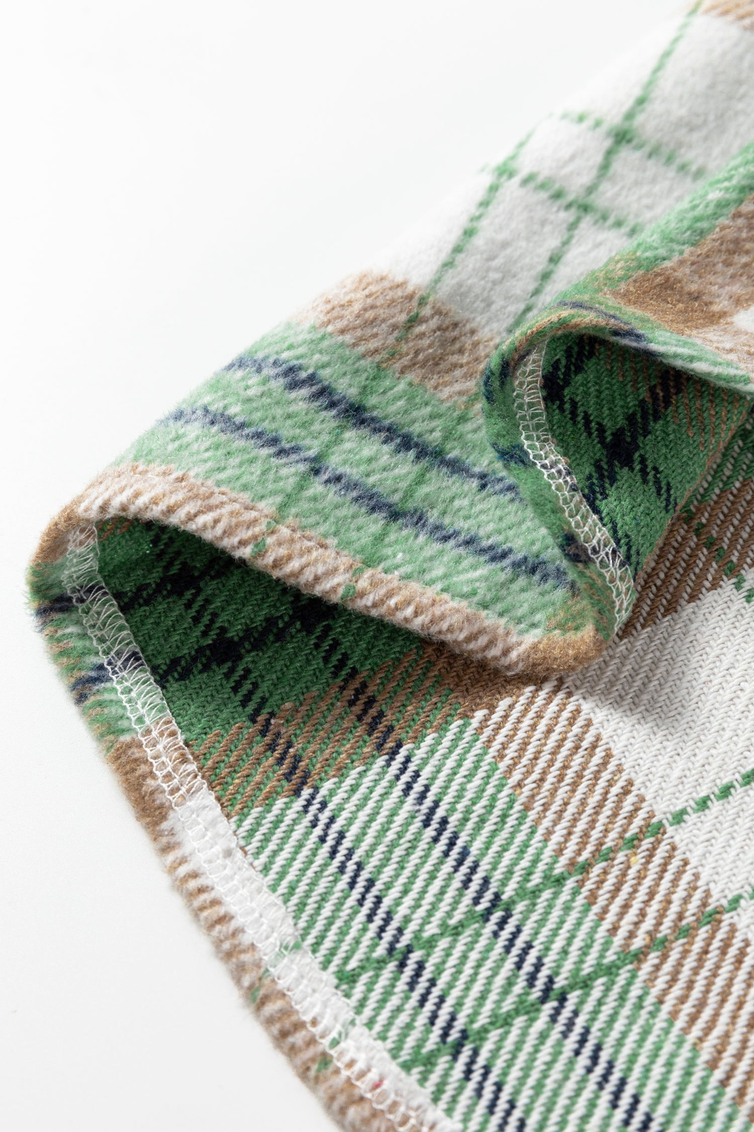 Khaki Christmas Plaid Flannel Shacket Casual Outerwear Dear-Lover Dropshipping