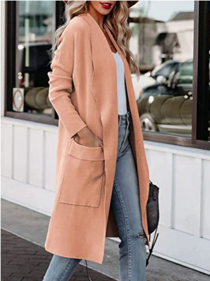 Open Front Dropped Shoulder Outerwear.