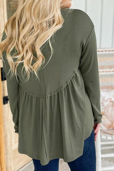 Chic plus size long sleeve blouse