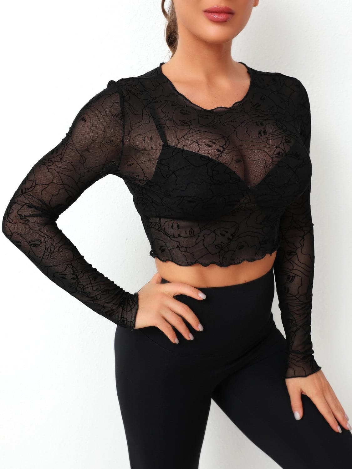 Sheer long sleeve top - versatile elegance