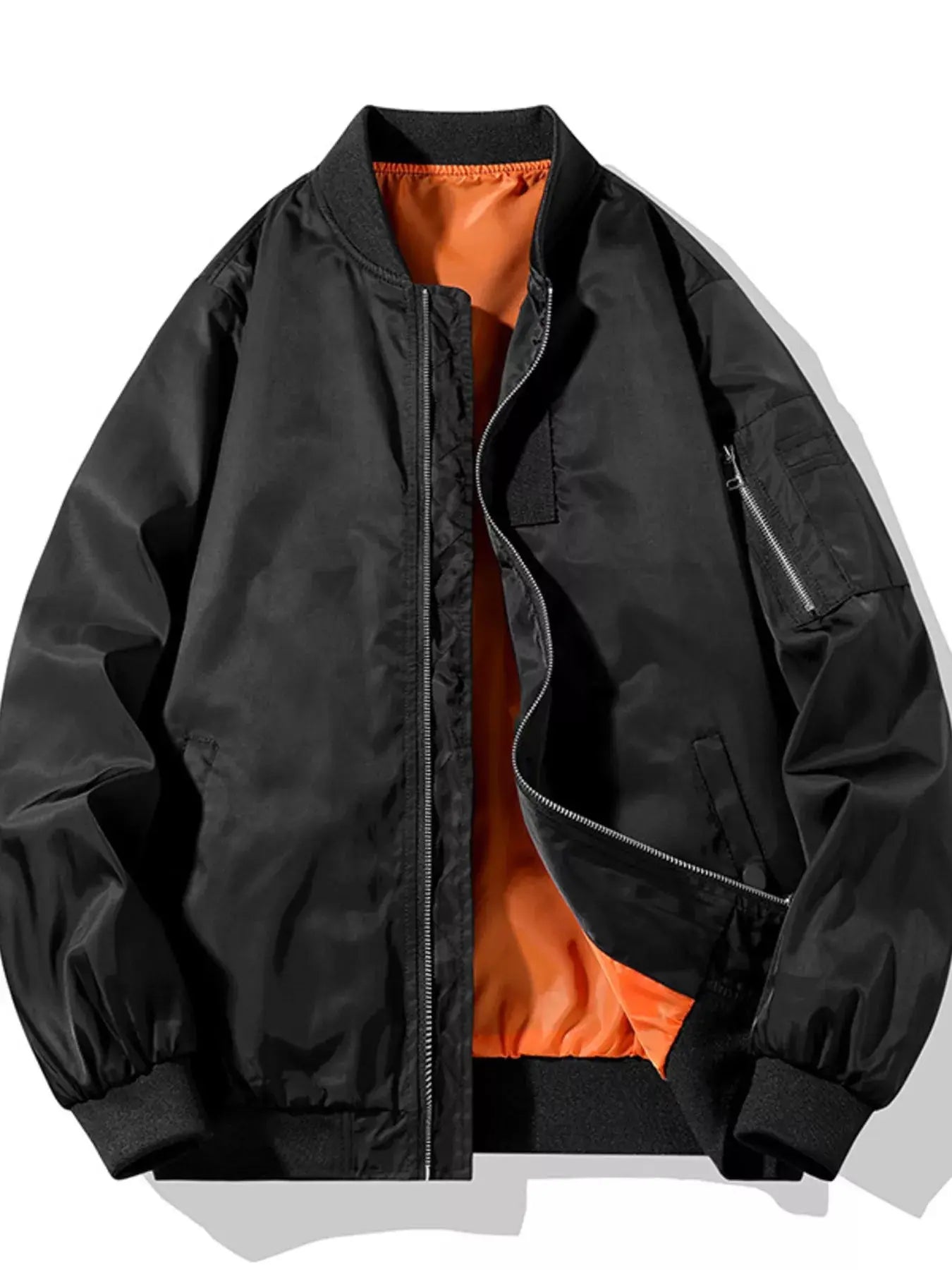 Men's Plus Size Zip Up Lightweight Bomber Jacket Simply Love