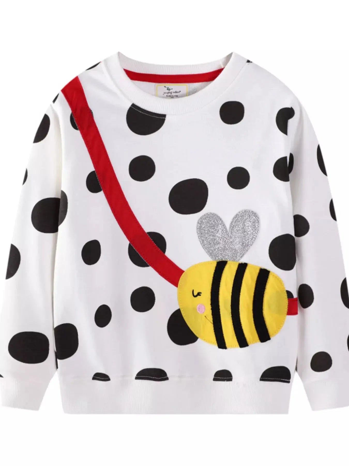 Children's Bee Applique Polka Dot Sweatshirt For Kids Simply Love