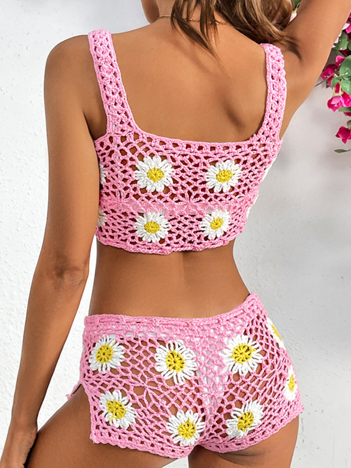 Flower Cutout Wide Strap Two-Piece Cover Up Coco’s Tee Boutique