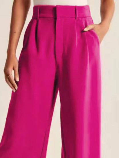 Wide Leg High Rise Trousers