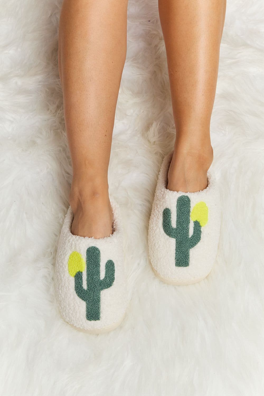 Melody Cactus Plush Slide Slippers.