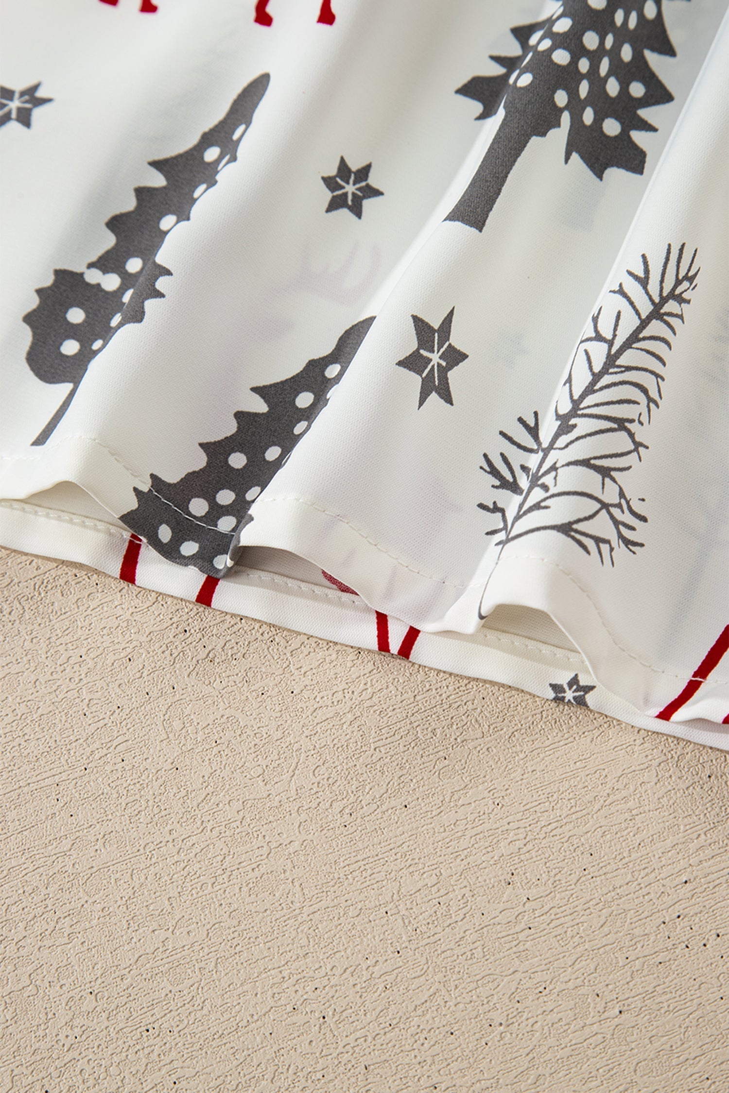 White Christmas Pajama Set 2 Piece Velvet Trim Bow Knot Short Set Dear-Lover Dropshipping