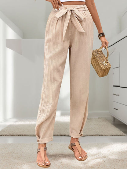 Tied High Waist Pants.