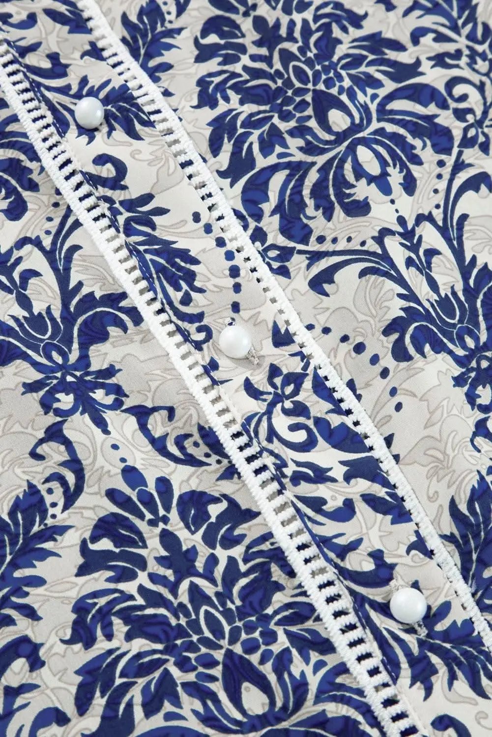 Sky blue tribal print plus shirt - Love Salve 