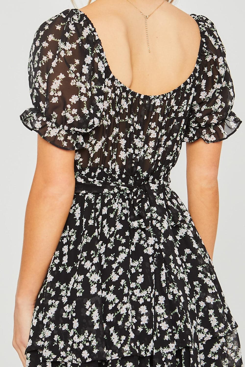 Love Tree Ditsy Floral Short Sleeve Romper.