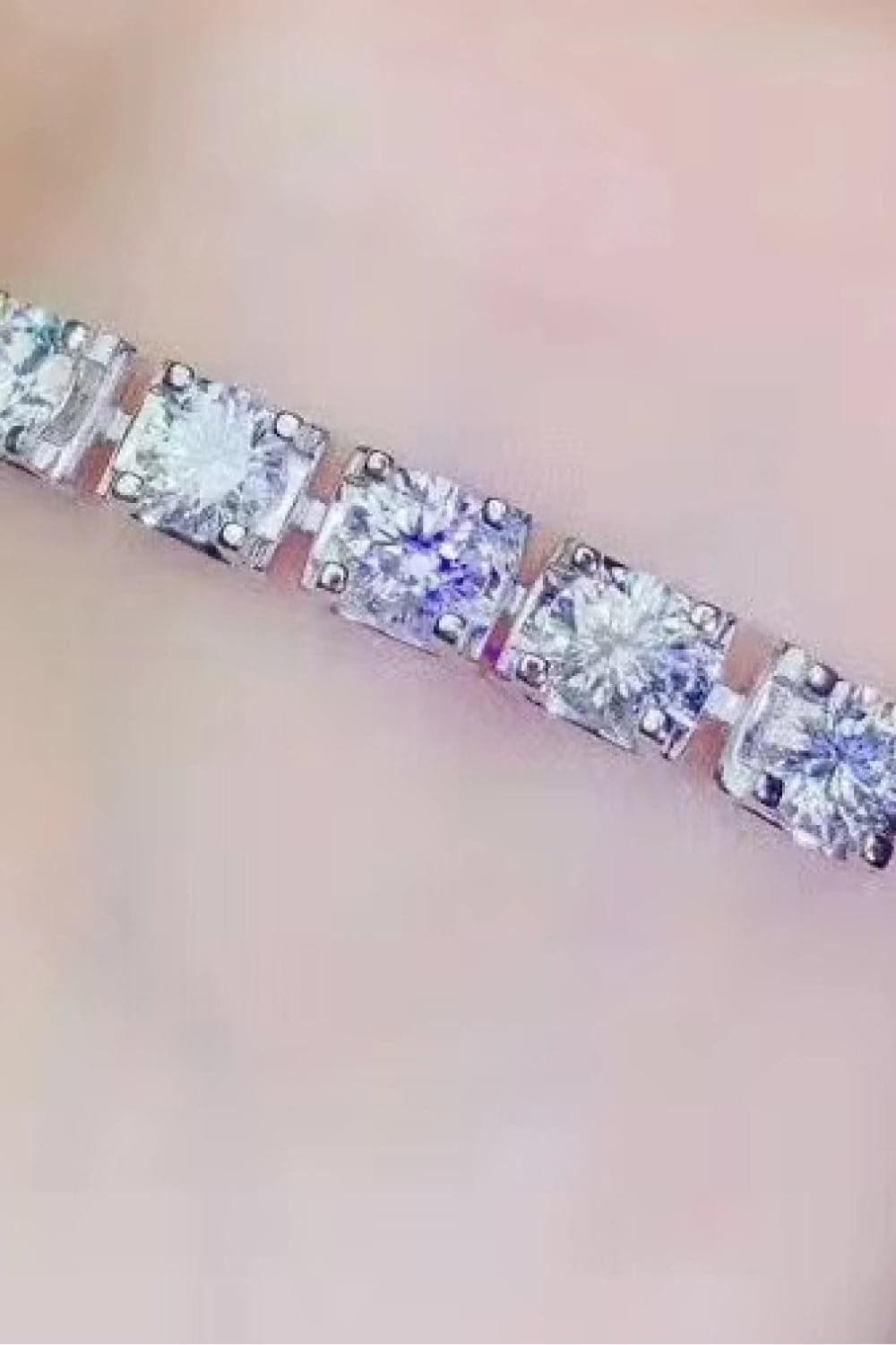 5 Carat Moissanite Lobster Clasp Bracelet.