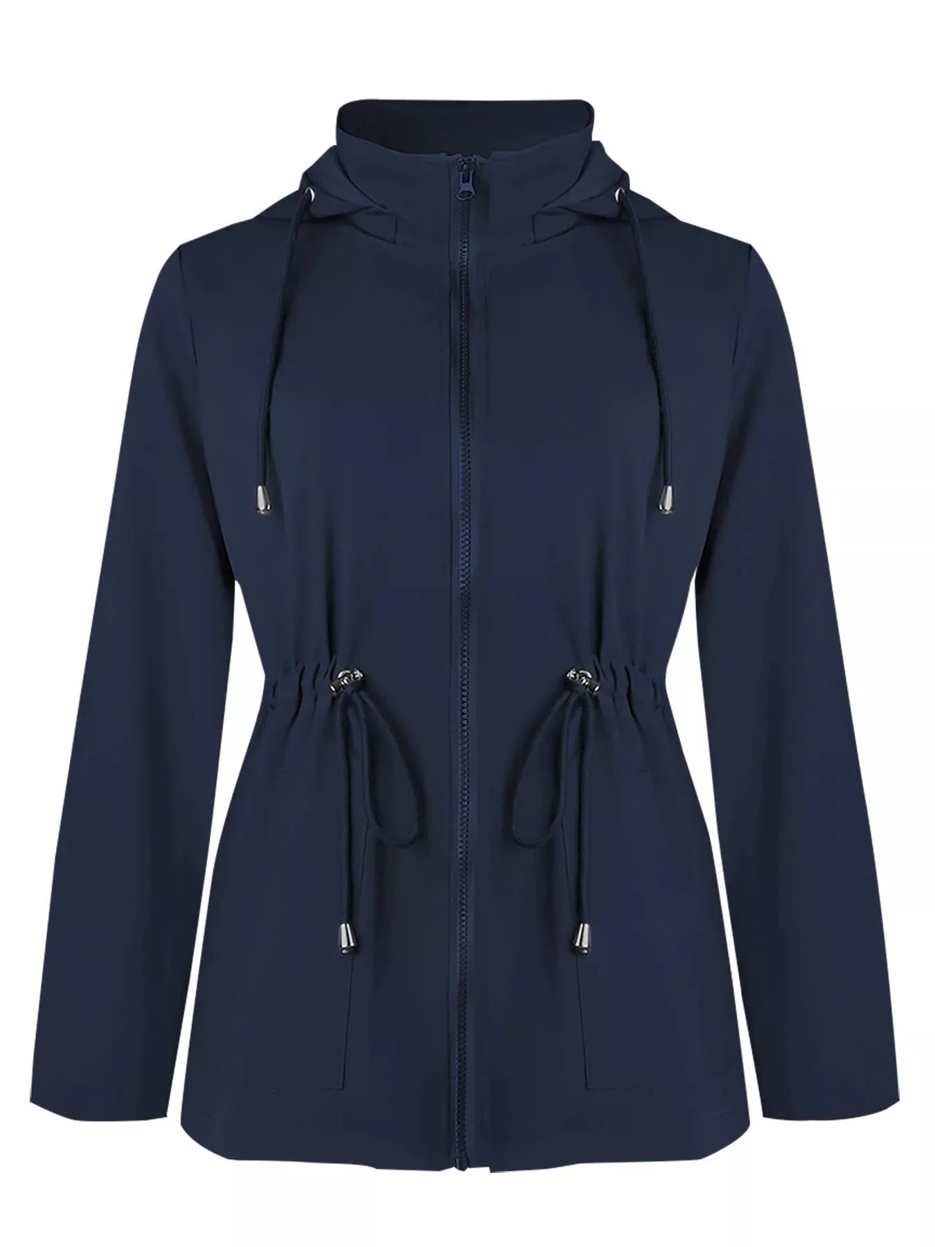 Zip Up Waterproof Hooded Outerwear With Pockets And Drawstring Simply Love
