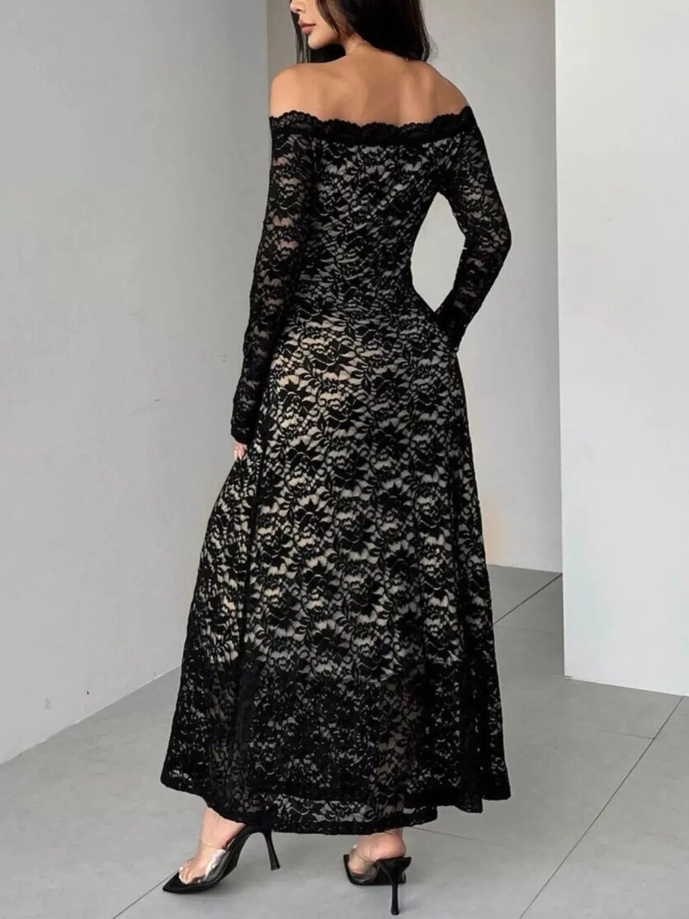 Off-Shoulder Lace Maxi Dress Simply Love