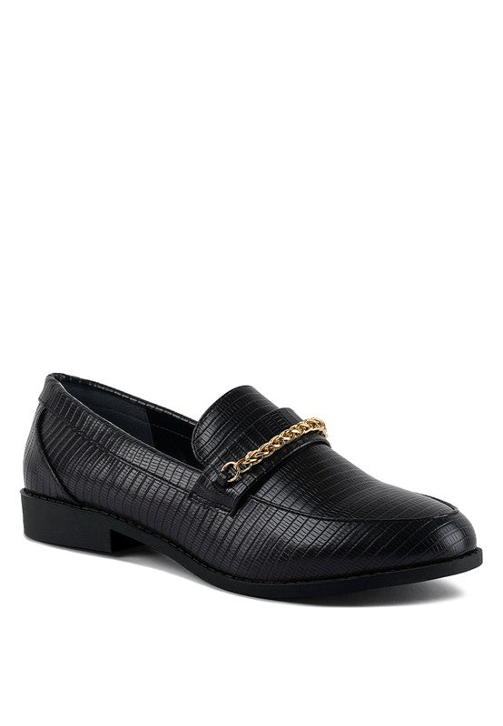 Vouse black low block loafers