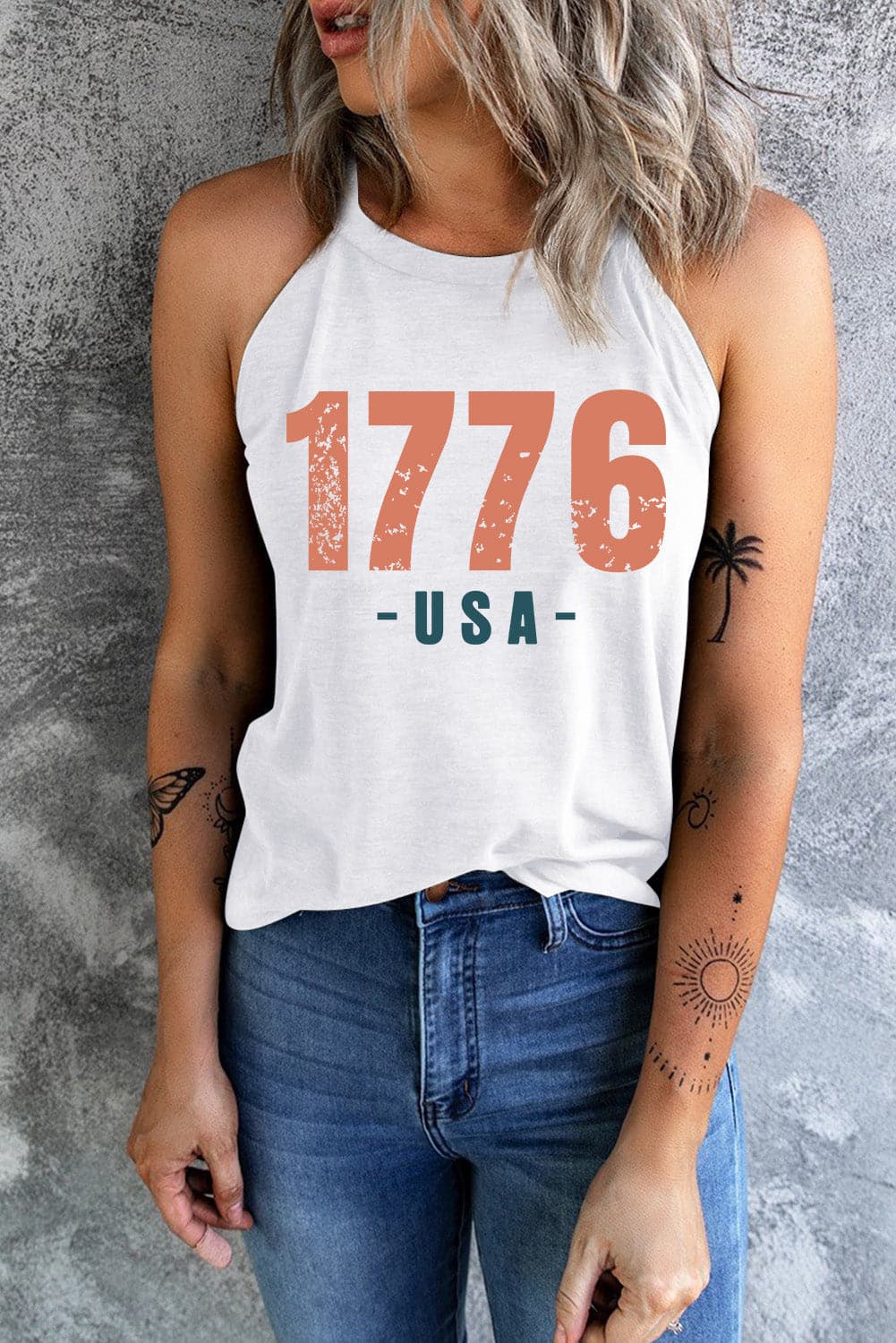 1776 USA Round Neck Tank.