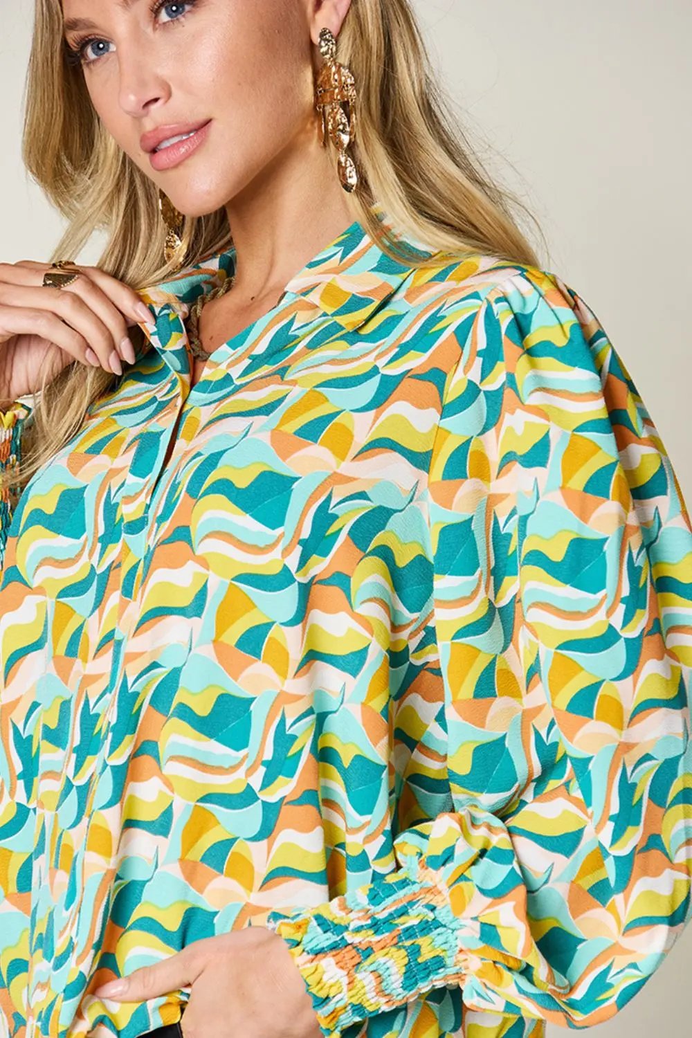 Double Take: Smocked Blouse, Long Sleeve - Love Salve