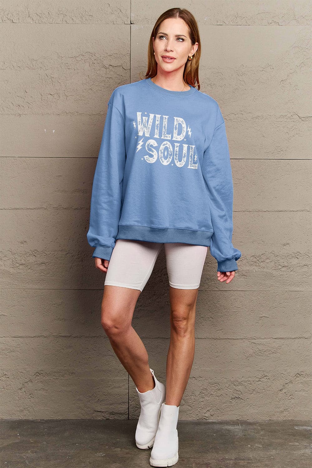 Simply Love Full Size WILD SOUL Graphic Sweatshirt.