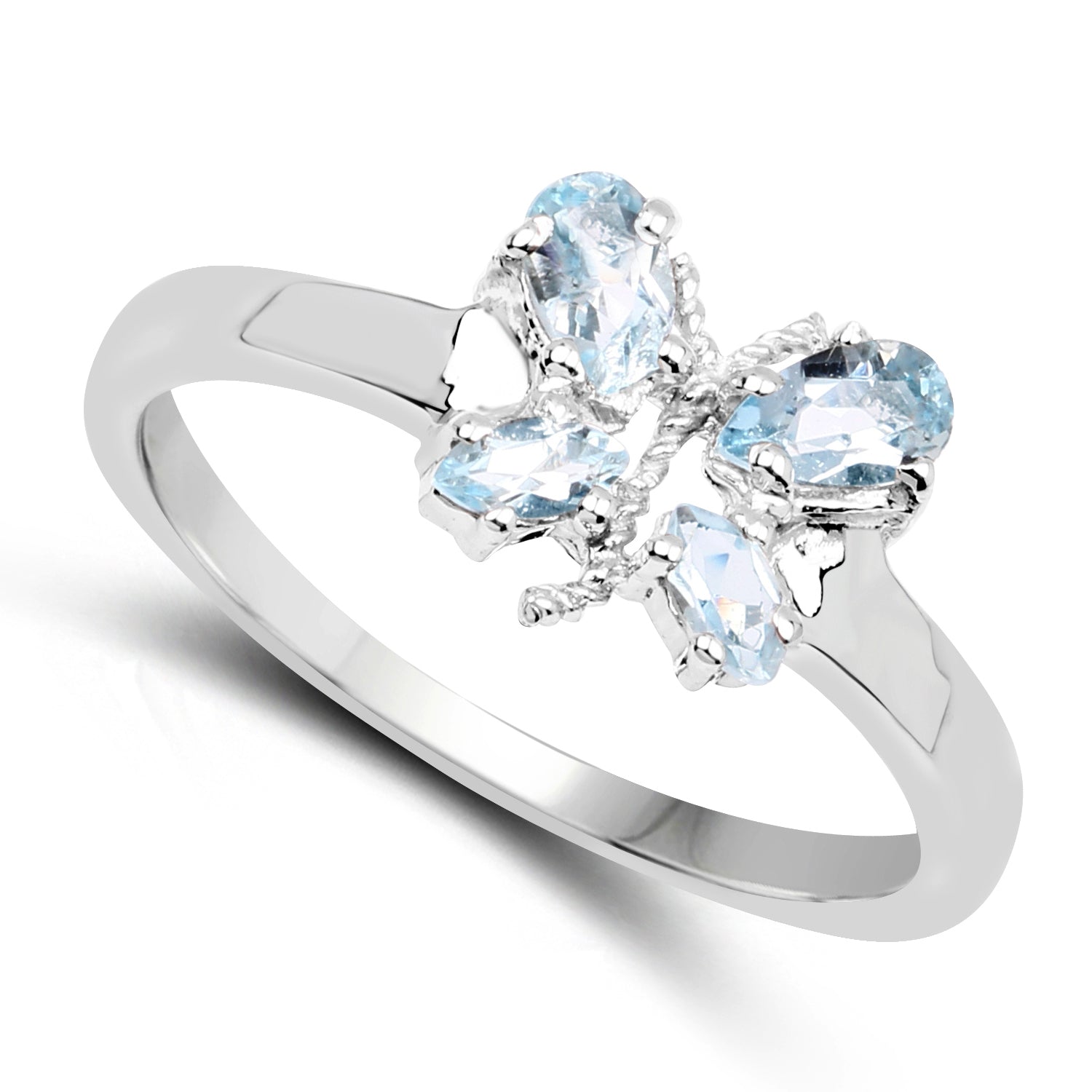 0.68 Carat Genuine Blue Topaz .925 Sterling Silver Ring