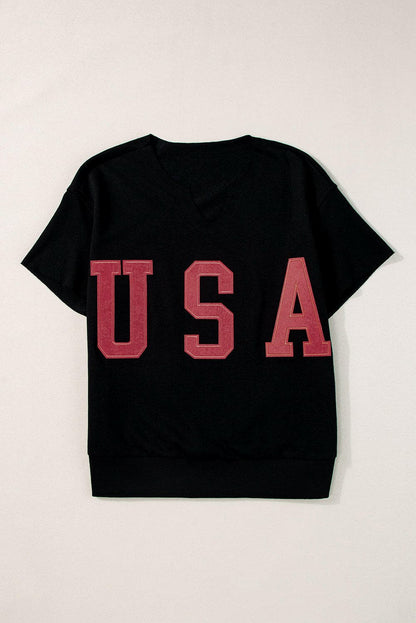 USA Notched Short Sleeve T-Shirt.