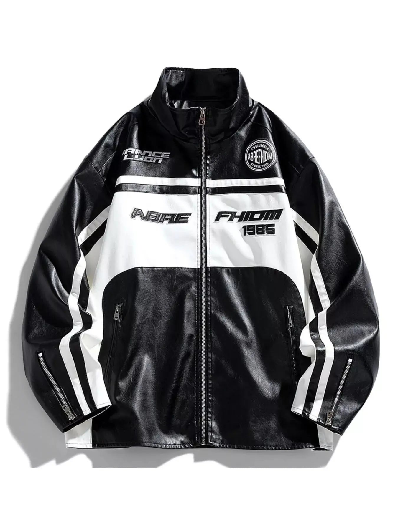 Men's Plus Size Zip Up Long Sleeve Leather Jacket Simply Love