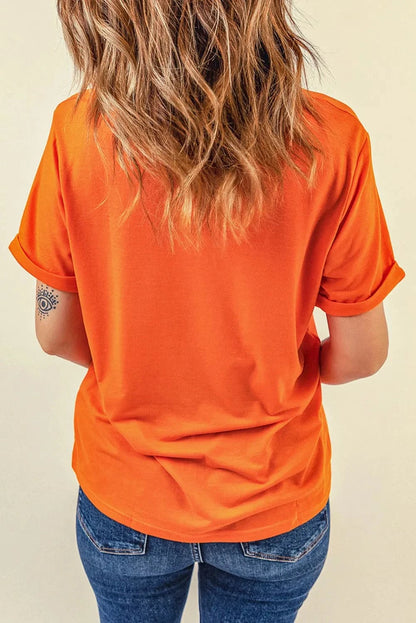 Cozy pumpkin short sleeve tee for effortless style