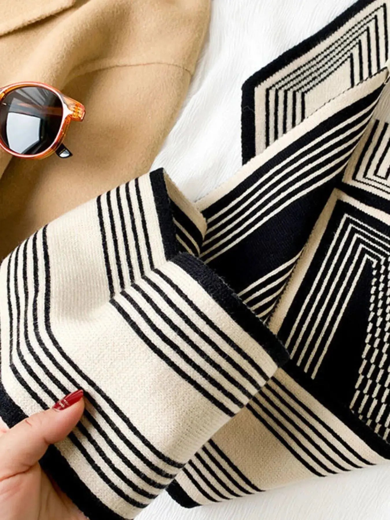 Striped Knitted Winter Scarf Simply Love