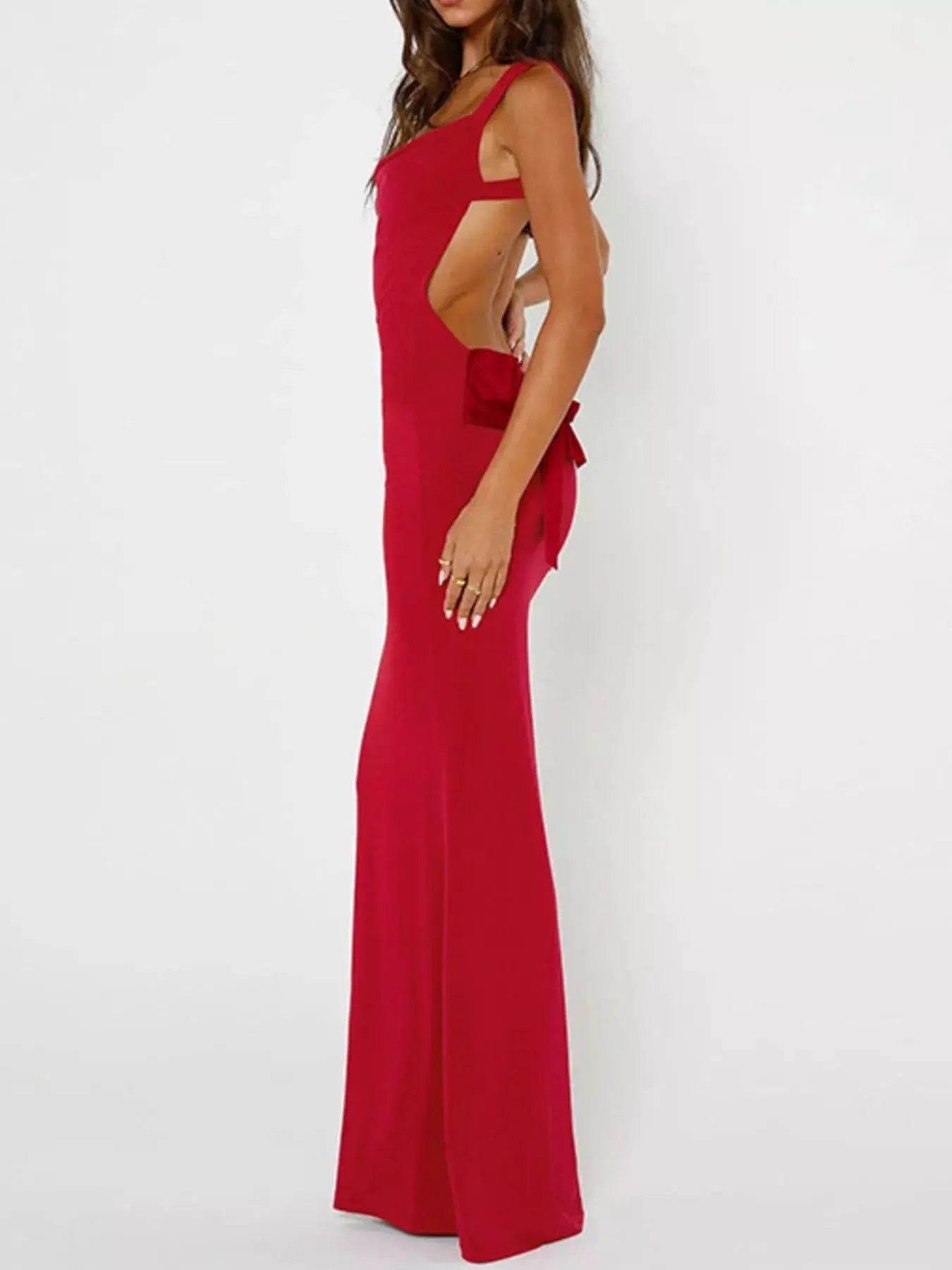 Backless Wide Strap Maxi Dress Simply Love