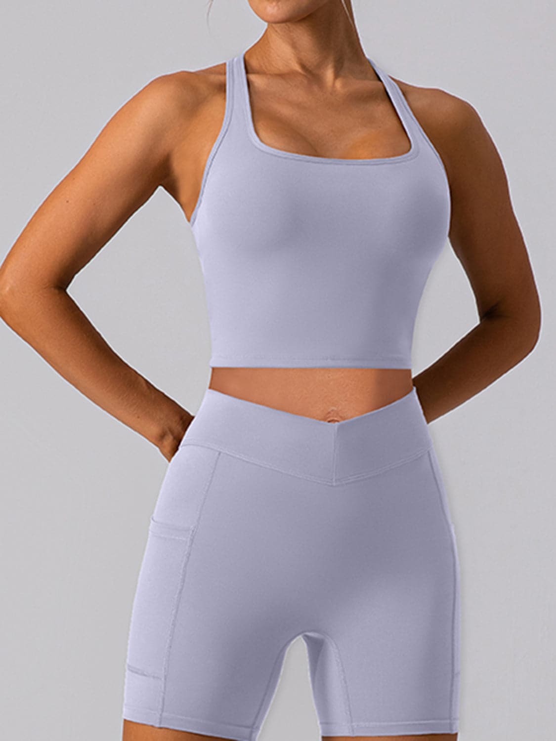 Square Neck Racerback Cropped Tank.