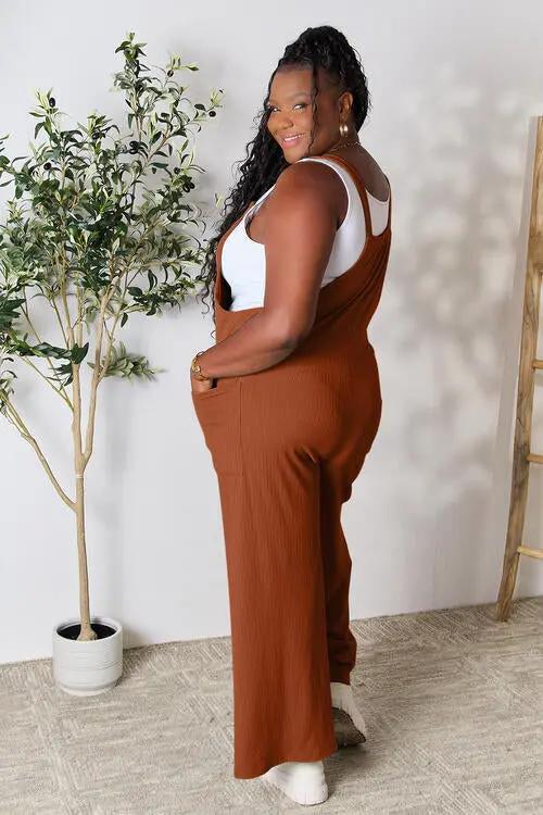 Double Take Full Size Wide Strap Overall with Pockets - Love Salve