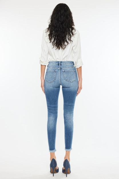 Kancan – Knöchelhohe Skinny-Jeans mit Fransen