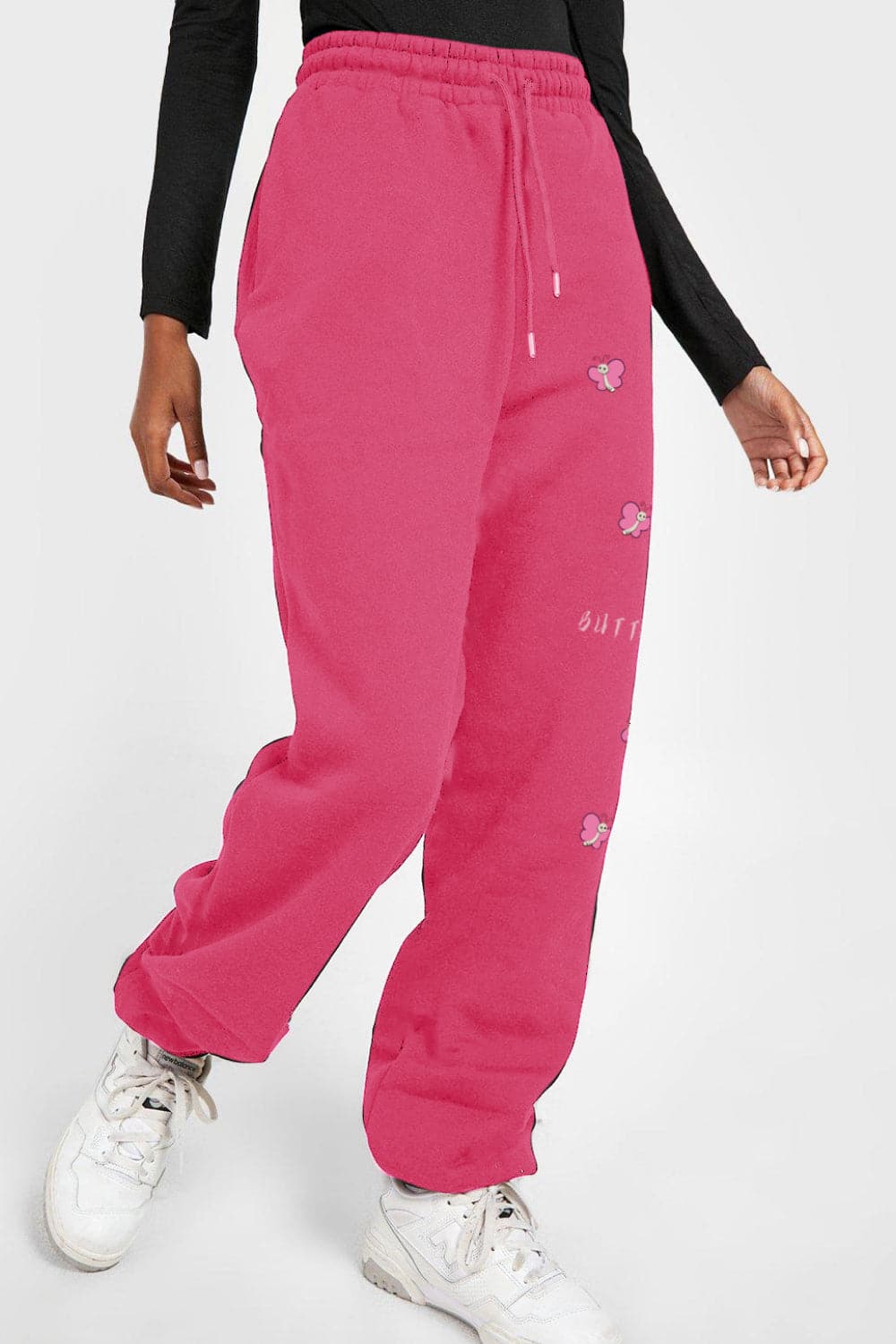 Simply Love Simply Love Full Size Drawstring BUTTERFLY Graphic Long Sweatpants.