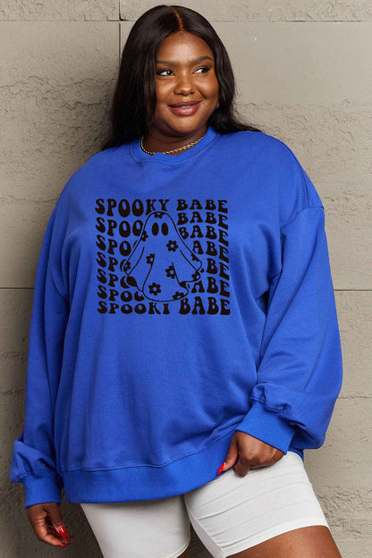 Simply Love Full Size SPOOKY BABE Graphic Sweatshirt.