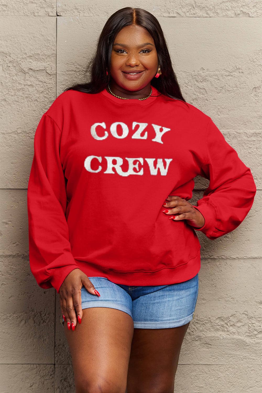 Simply Love Full Size COZY GREW Graphic Sweatshirt.