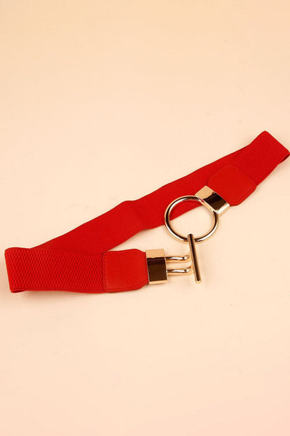 Circle Shape Buckle Zinc Alloy Buckle PU Leather Belt.