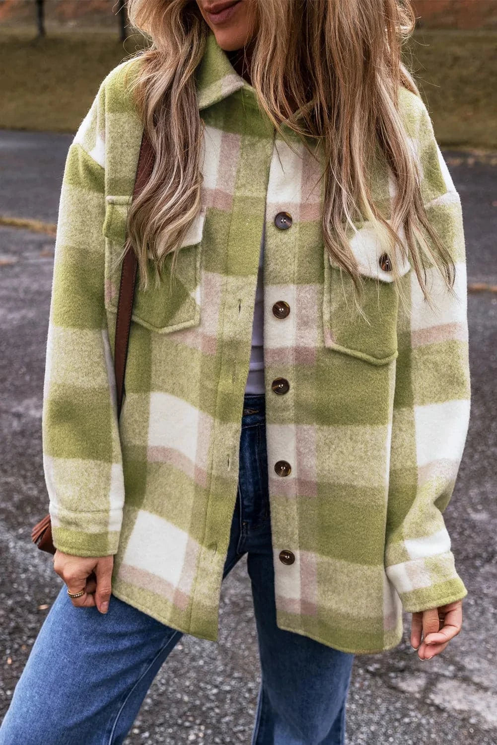 Plaid Button Up Long Sleeve JacketFeatures: Pocketed
Thickness: Normal
Body: Not lined
Material composition: 100% polyester
Care instructions: Machine wash cold. Tumble dry low.
Imported


Size
US
BuLove Salve Long Sleeve JacketOuterwear