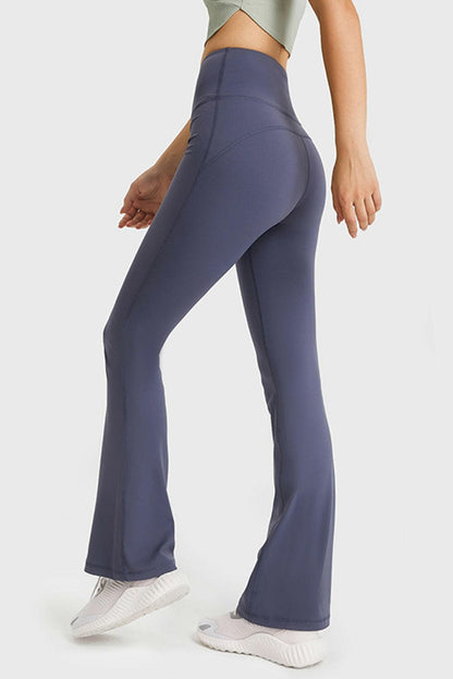 Elastic Waist Flare Yoga Pants.