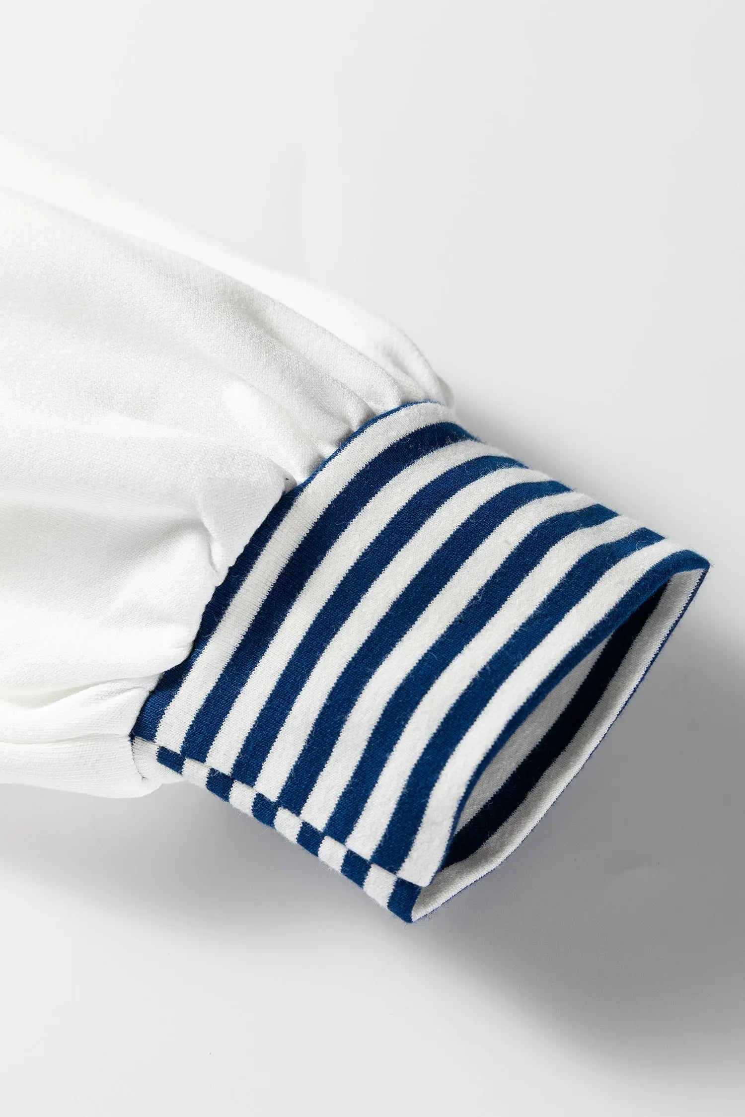 Dark Blue Striped Patchwork Sleeve Colorblock Sweatshirt Dear-Lover Dropshipping