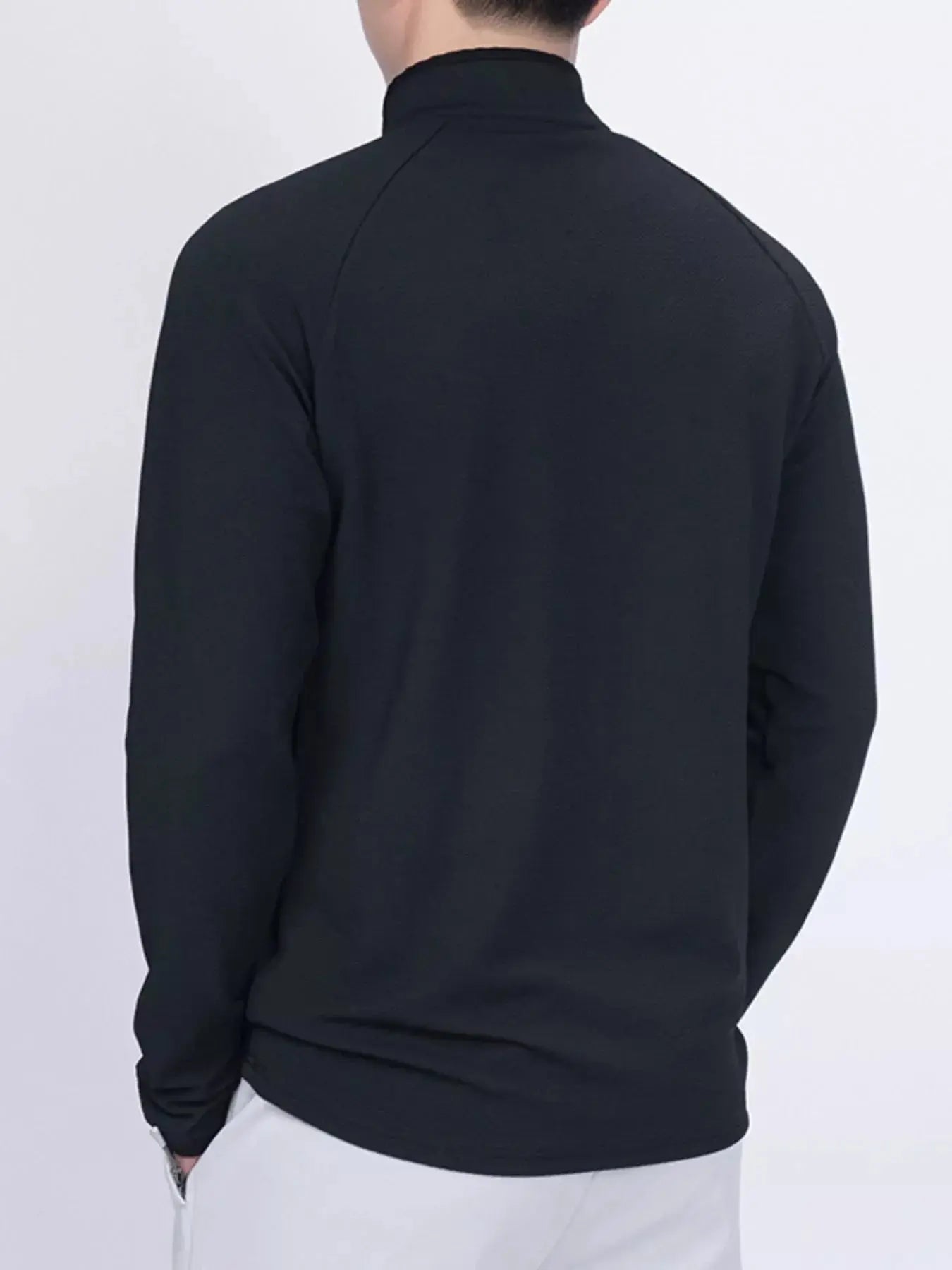 Men's Plus Size Casual Long Sleeve Quarter Zip T-Shirt Simply Love