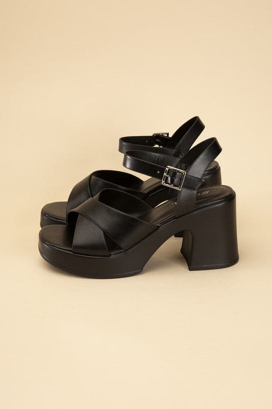 TOUCH-S Crisscross Sandal Heels.