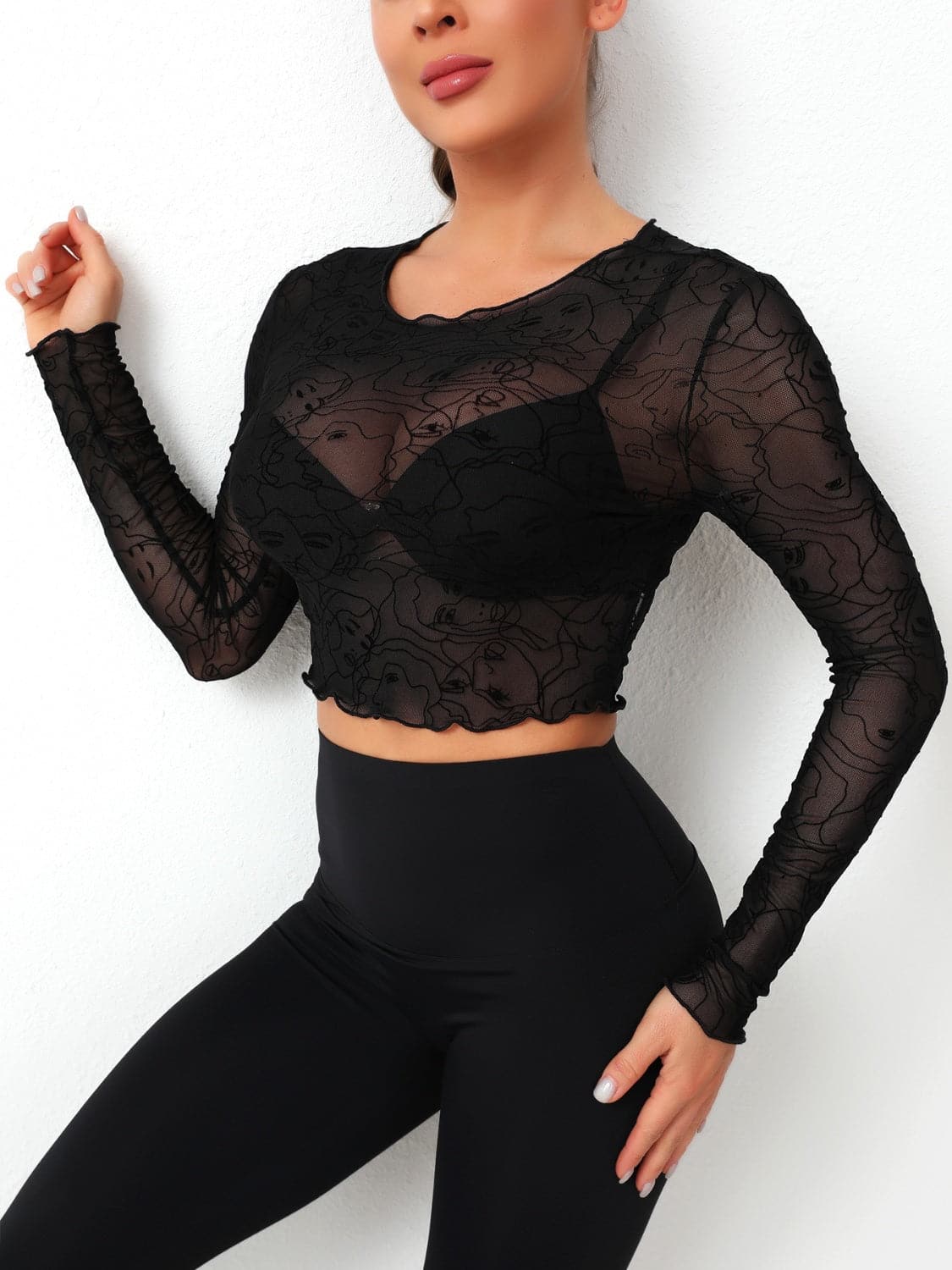 Sheer long sleeve top - versatile elegance