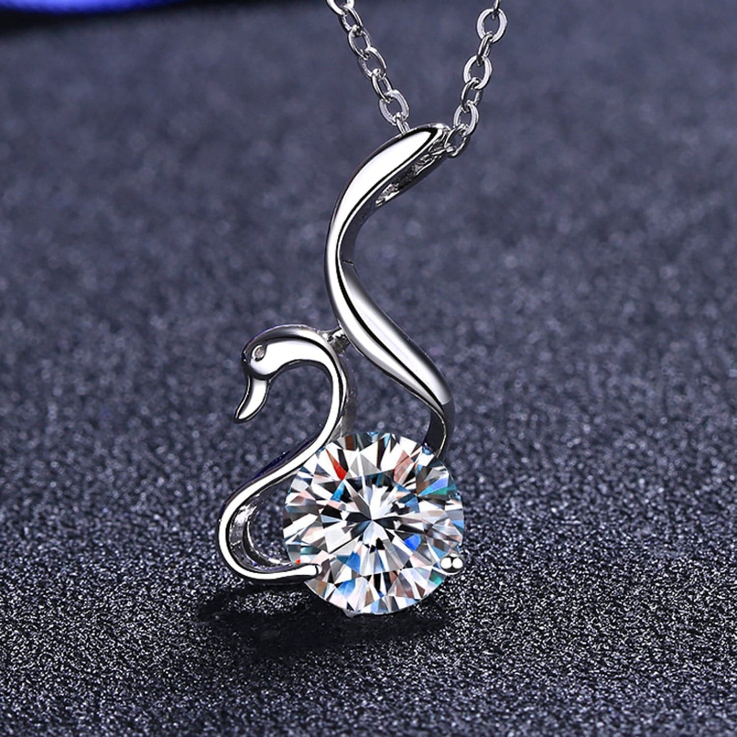 2 Carat Moissanite 925 Sterling Silver Necklace.