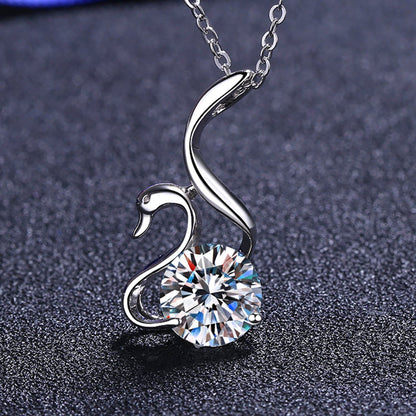 2 Carat Moissanite 925 Sterling Silver Necklace.