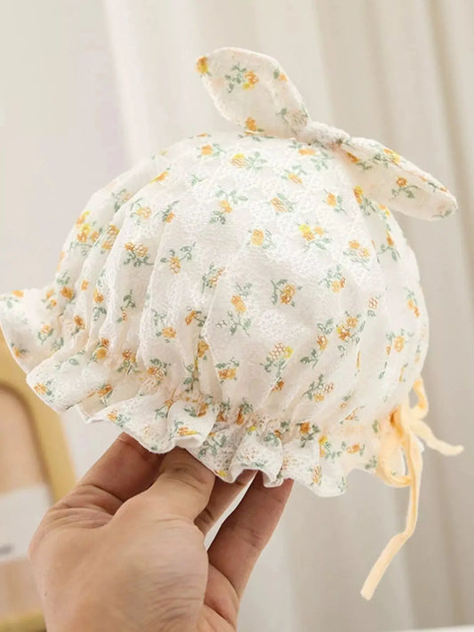 Children's Floral Print Bunny Ear Hat Simply Love