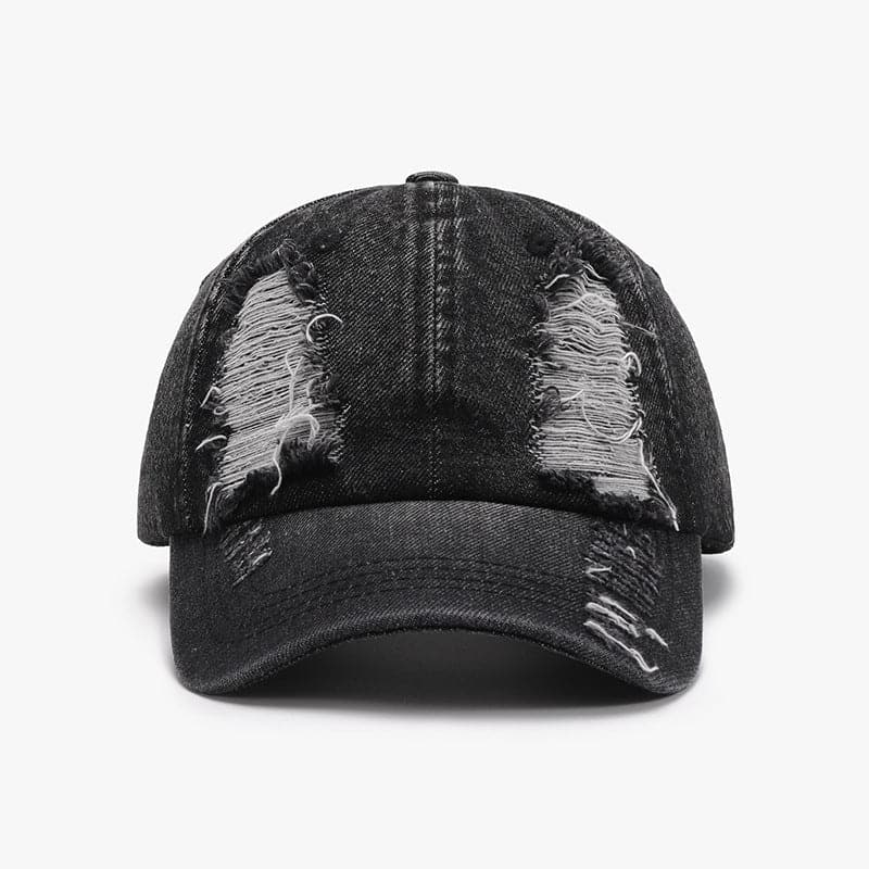 Distressed Cotton Baseball Cap.