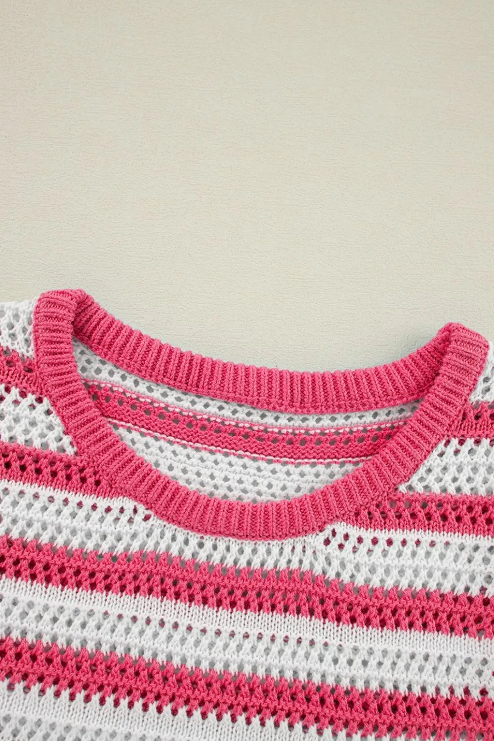 Stripe Hollowed Knit Sleeveless Sweater Dress