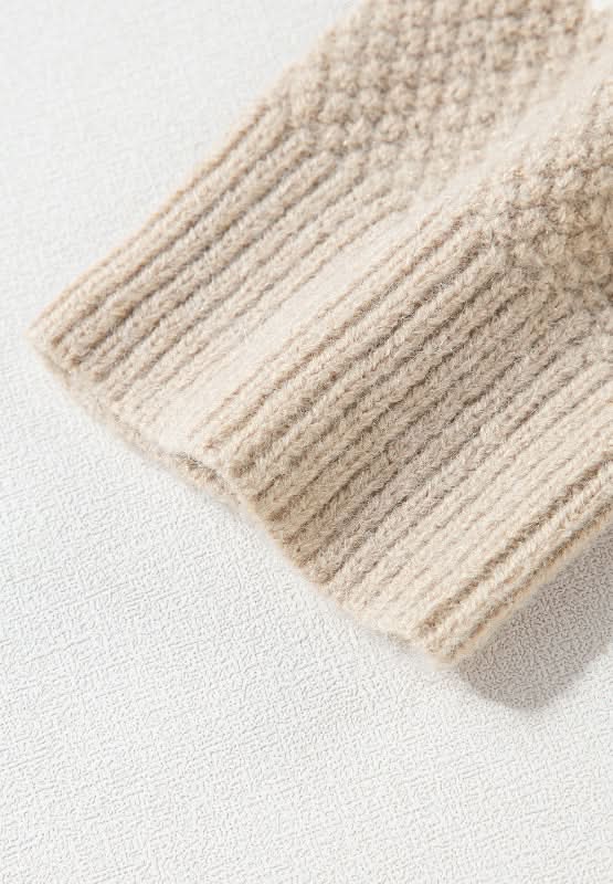 Cable - Knit Color Block Round Neck Sweater - Love Salve