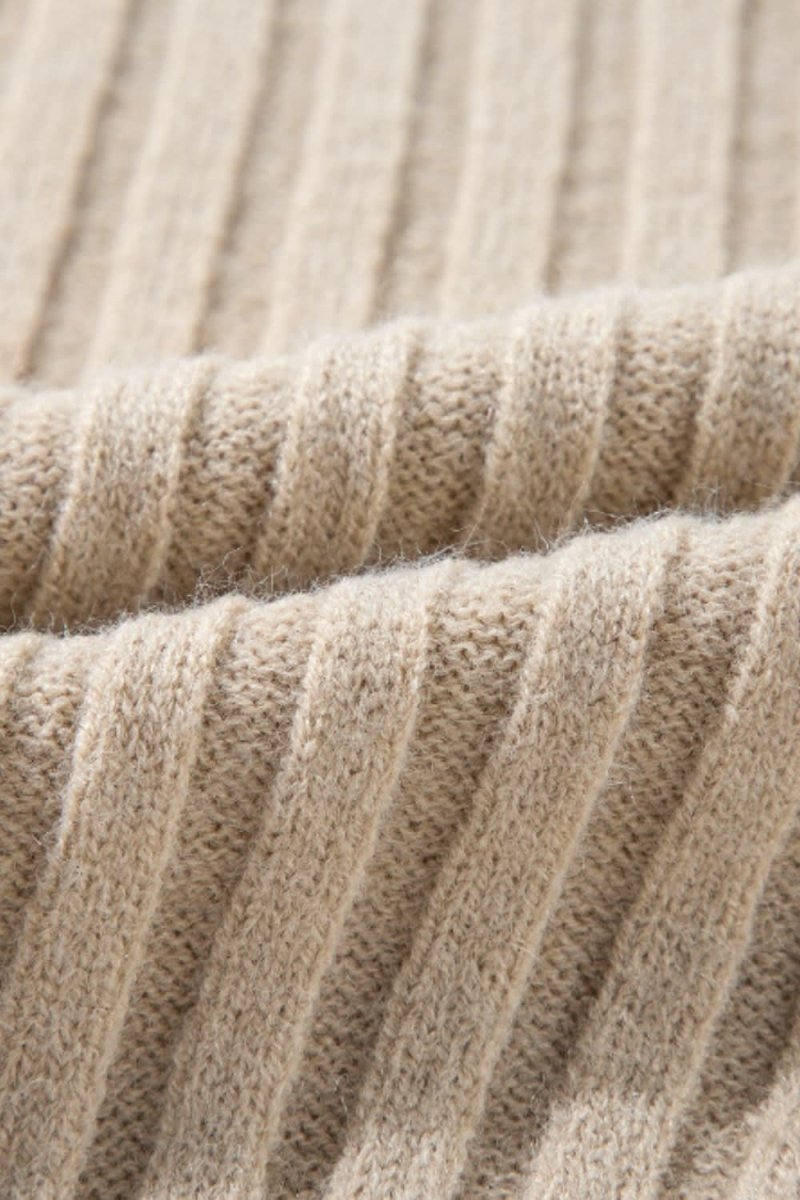 Cable - Knit Color Block Round Neck Sweater - Love Salve