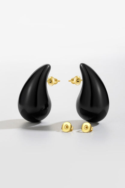 Elegant water drop brass earrings for a minimalist touch