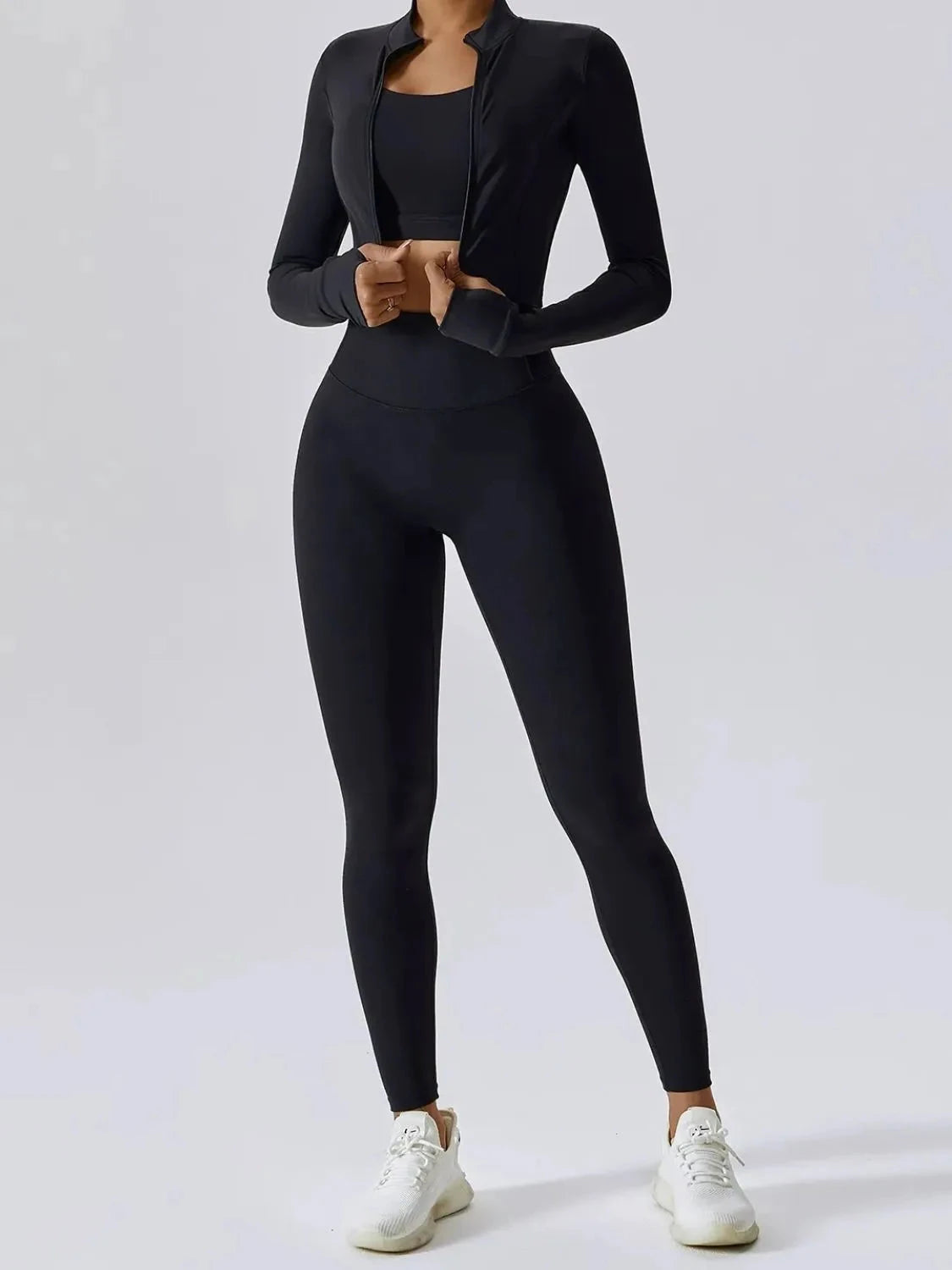 Bra Outerwear and Leggings 3-Piece Active Set Coco’s Tee Boutique