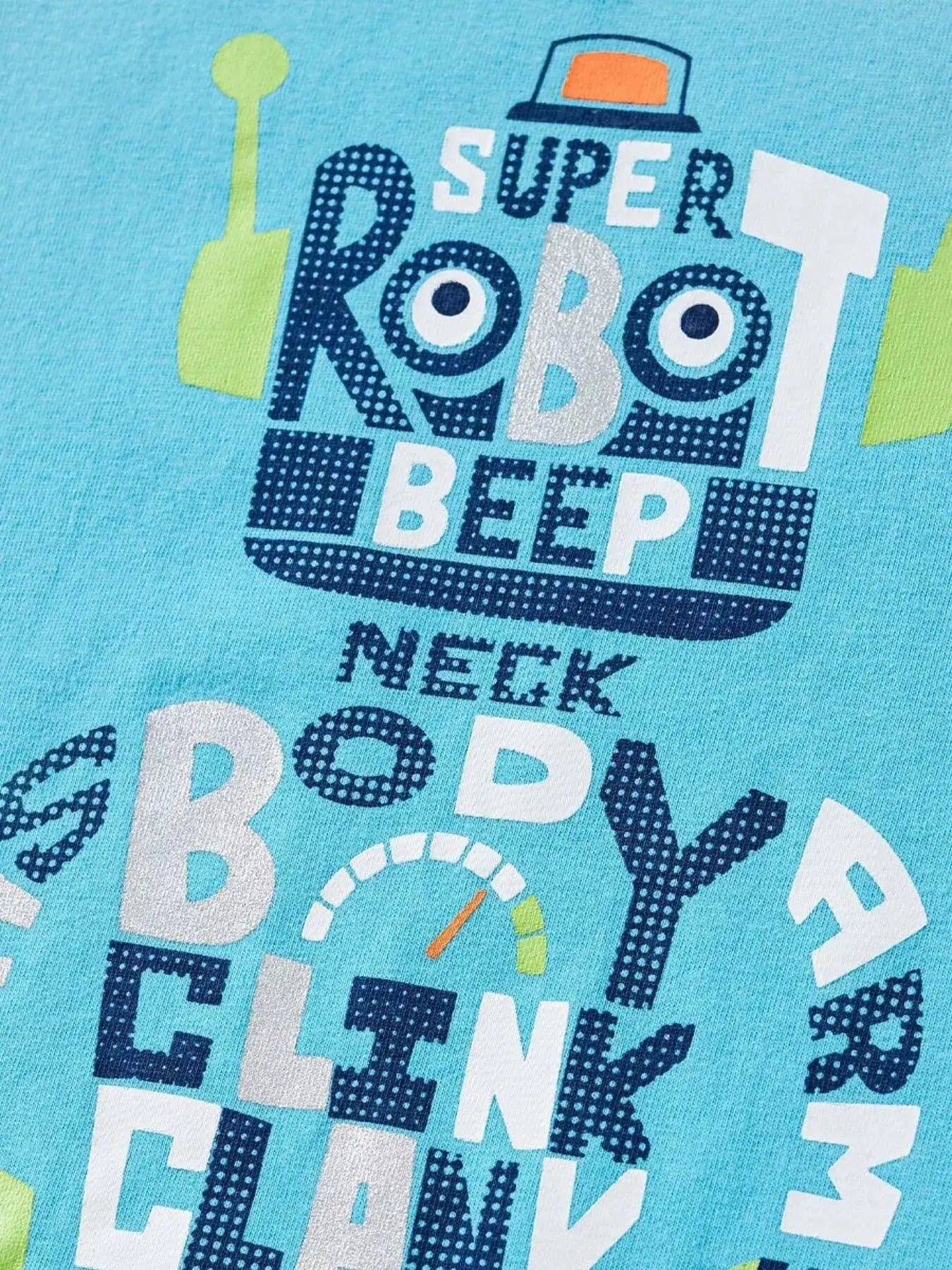 Children's Robot Short Sleeve T-Shirt & Plaid Shorts Set Simply Love
