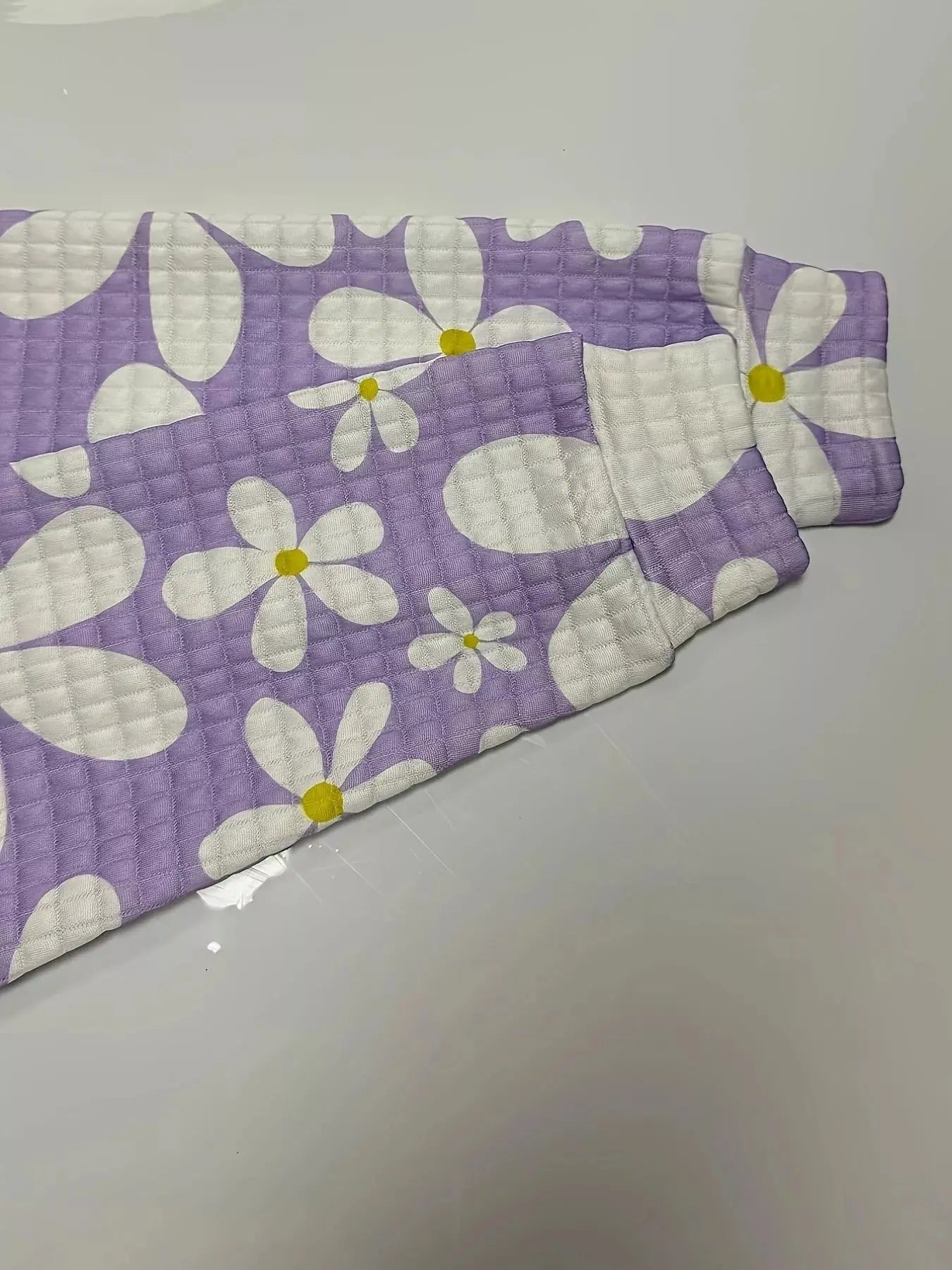 Floral Print Textured Drawstring Hoodie Simply Love